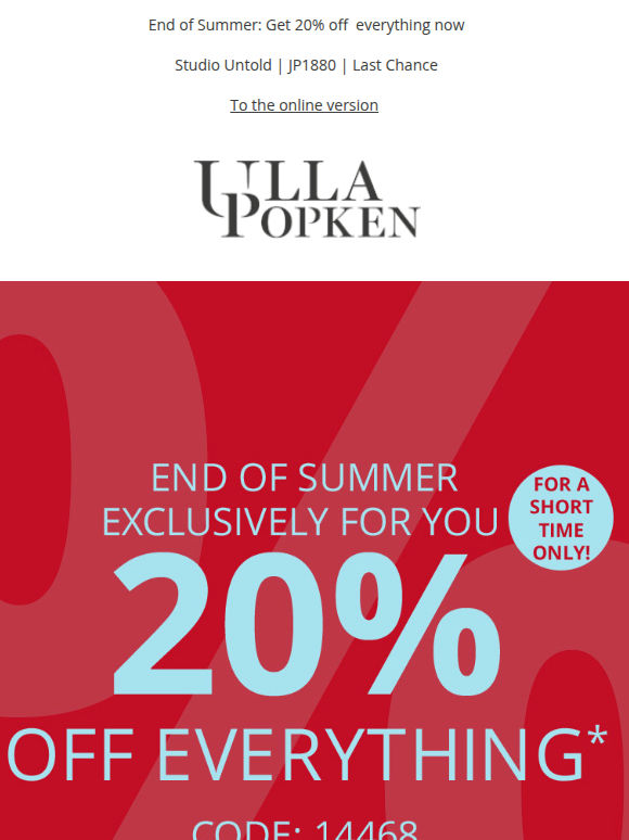 Exclusively for you: 20% off 💝