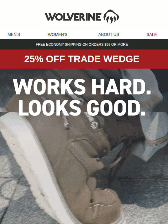 Clock In To 25% Off Trade Wedge