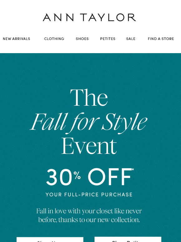 30% Off Your Fall Refresh
