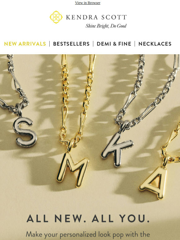 New Initial Necklaces for Y-O-U