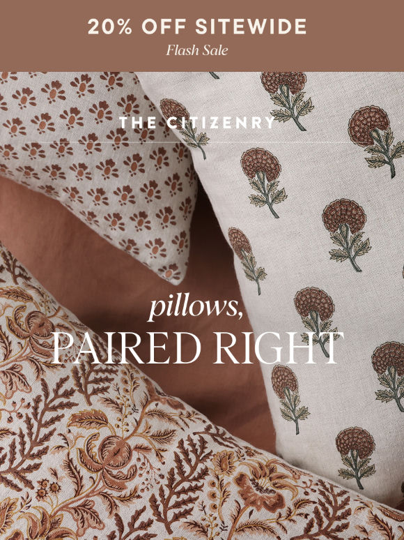 20% off the perfect pillow pairings