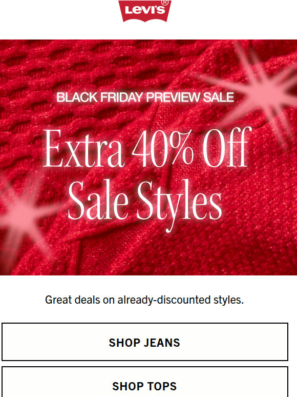 Extra 40% off sale styles + free shipping