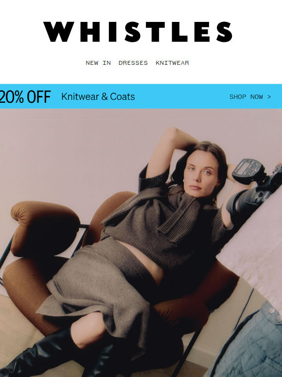 20% off Knitwear. A new way to wear it.