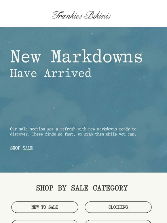 NEW MARKDOWNS