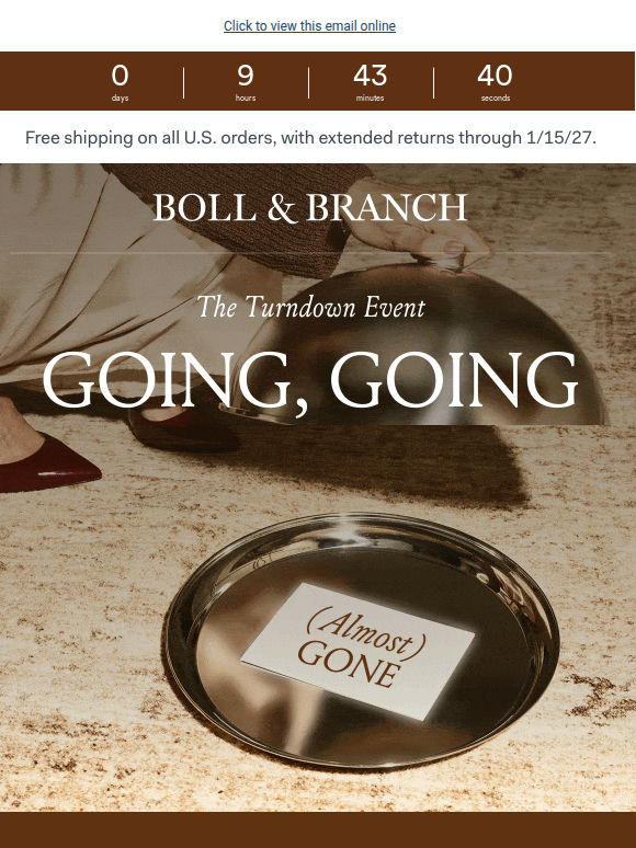 Turndown Event: it's time to check out