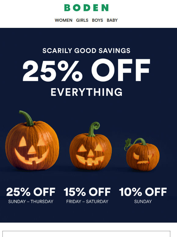 25% off everything starts now