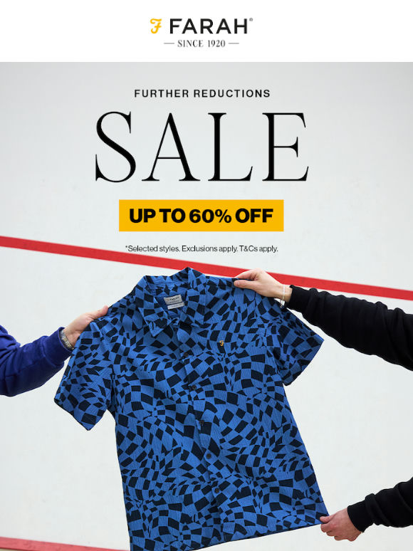 Up to 60% off select styles, while stocks last