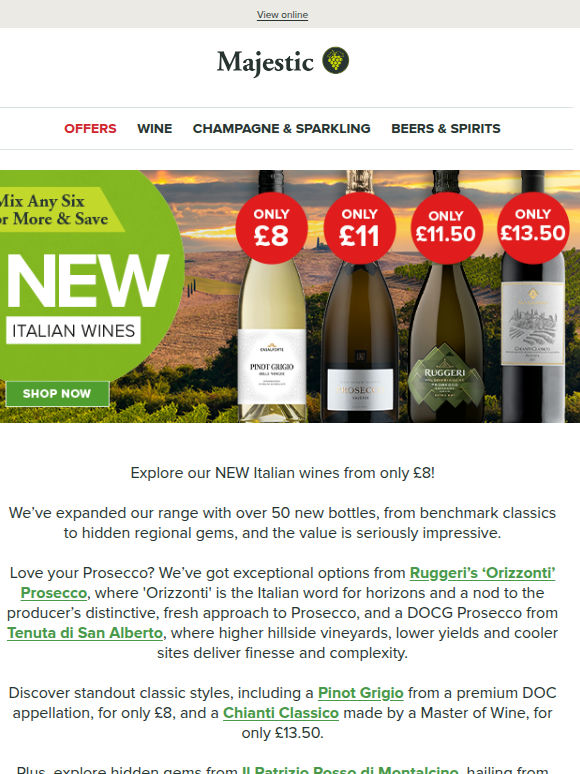 Shop over 50 NEW Italian wines!
