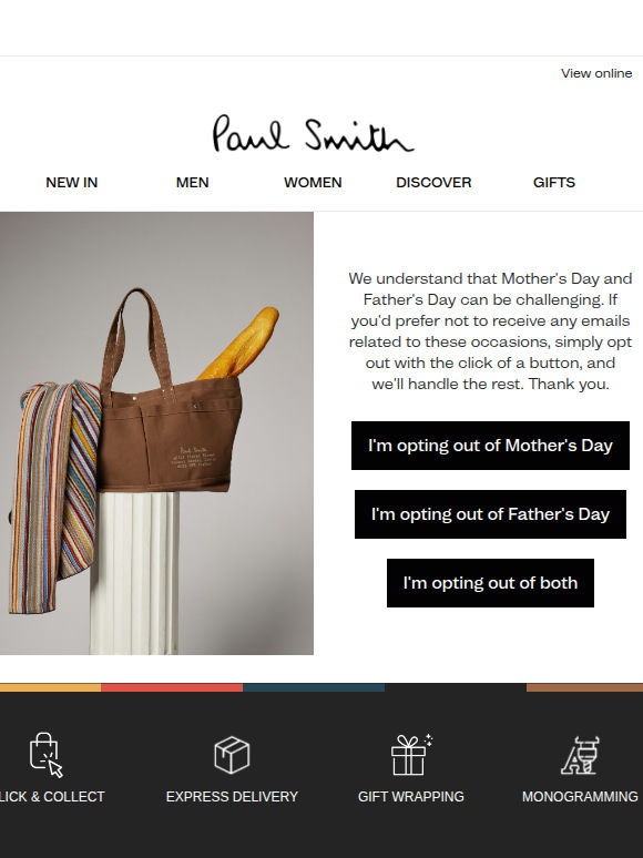 Prefer not to hear about certain occasions?