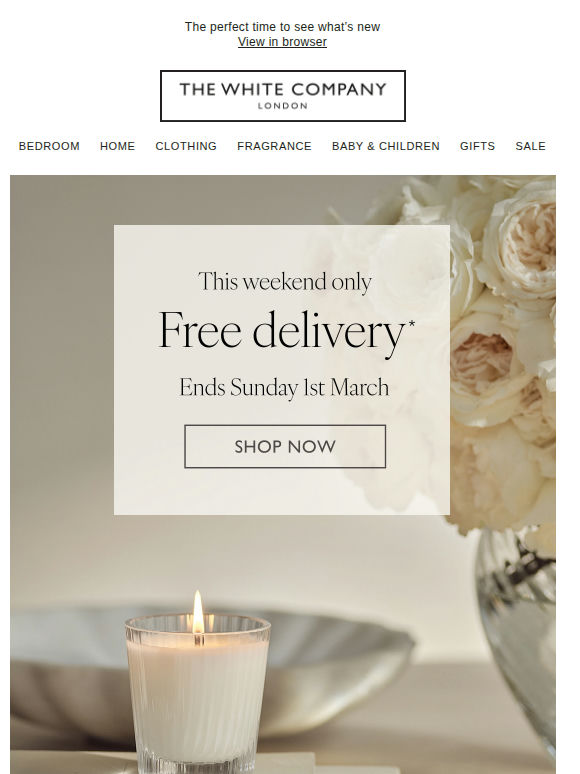 Free delivery this weekend only