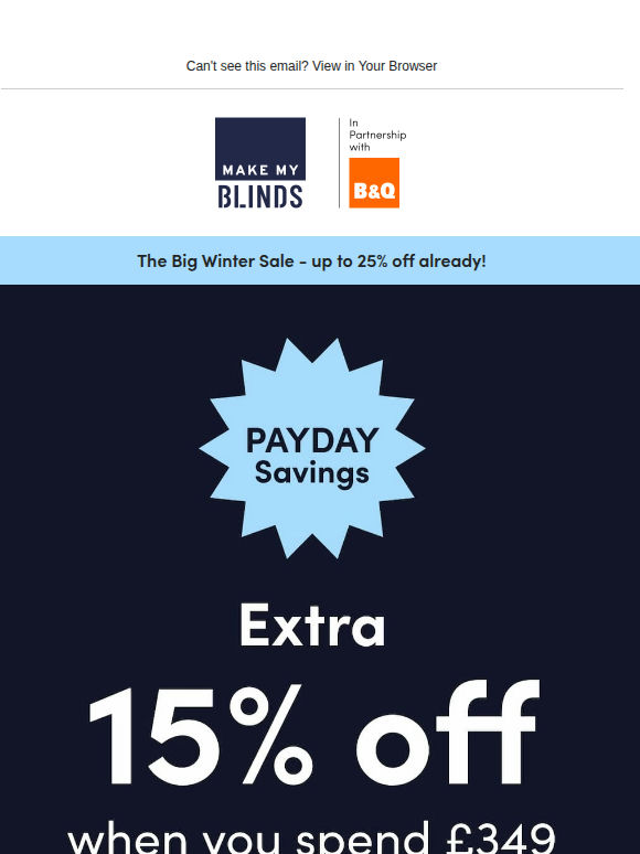 Payday savings - extra 15% off 💸💫