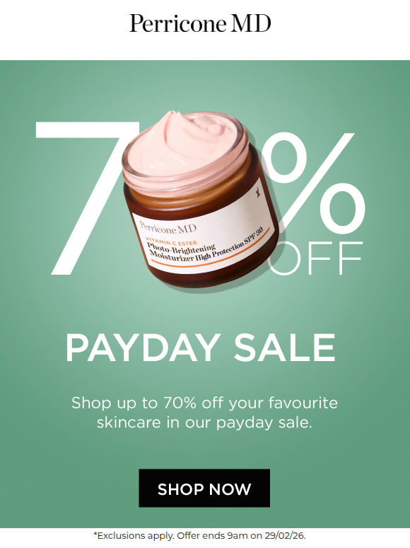 Shop up to 70% off in our payday sale