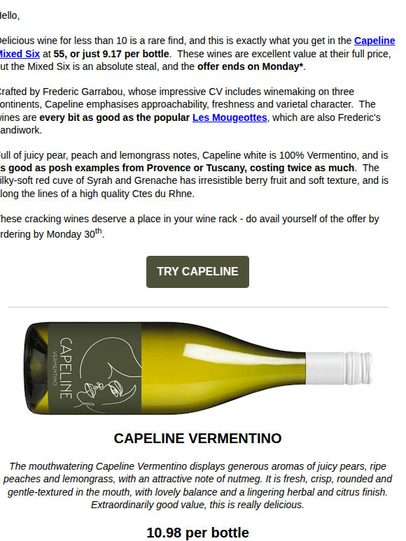 Last chance - £9.17 for delicious, recommended wine