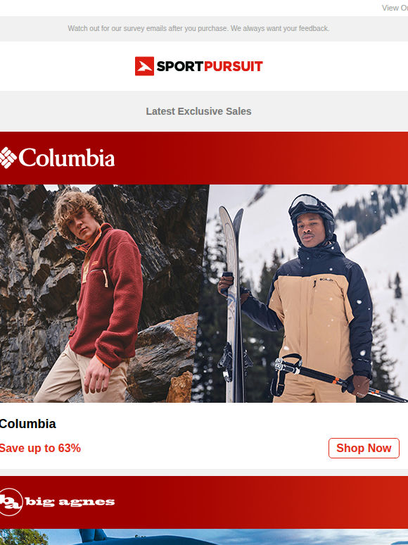 Columbia | Big Agnes | G-Form Protection | Colmar | Christophe Duchamp | Up to 85% Off!