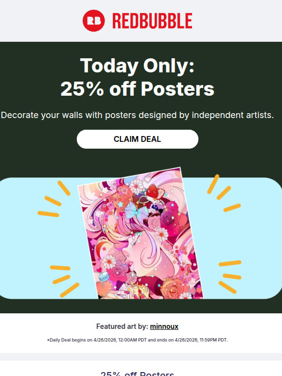 Daily Deal: 25% off Posters 🎇