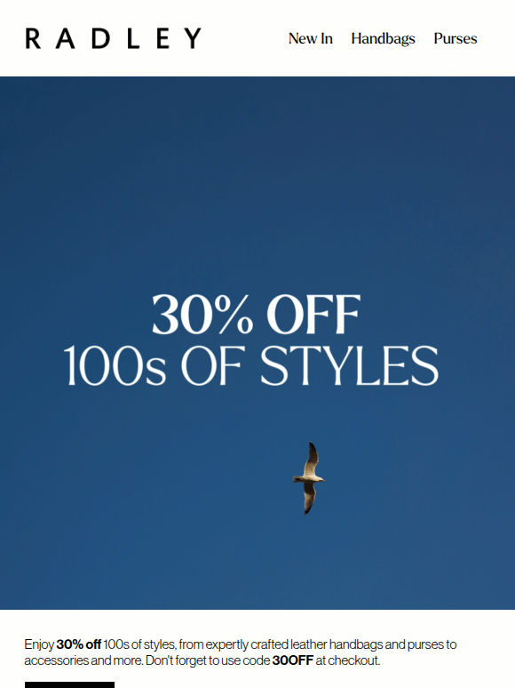 30% off 100s of styles