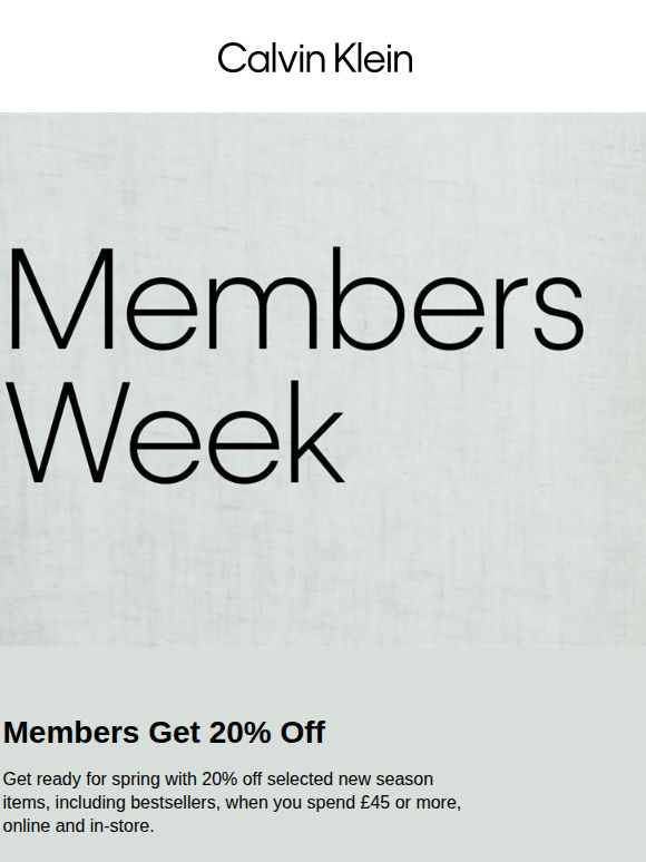 Members Week Is Here