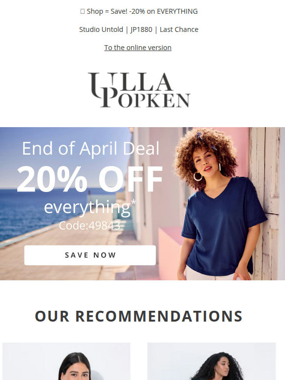 Time’s ticking… 20% OFF ends soon!