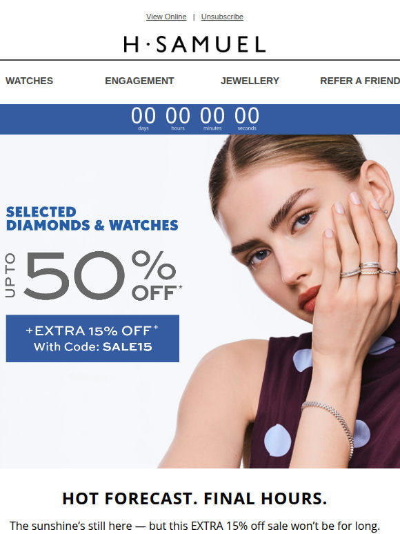 The clock's ticking: Extra 15% off sale
