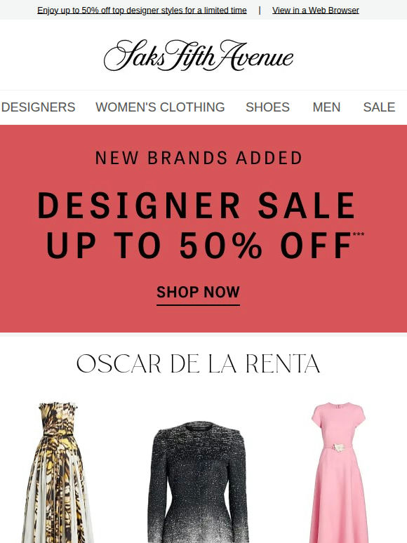 New brands added: Shop up to 50% off Oscar de la Renta, Manolo Blahnik, Johanna Ortiz & more