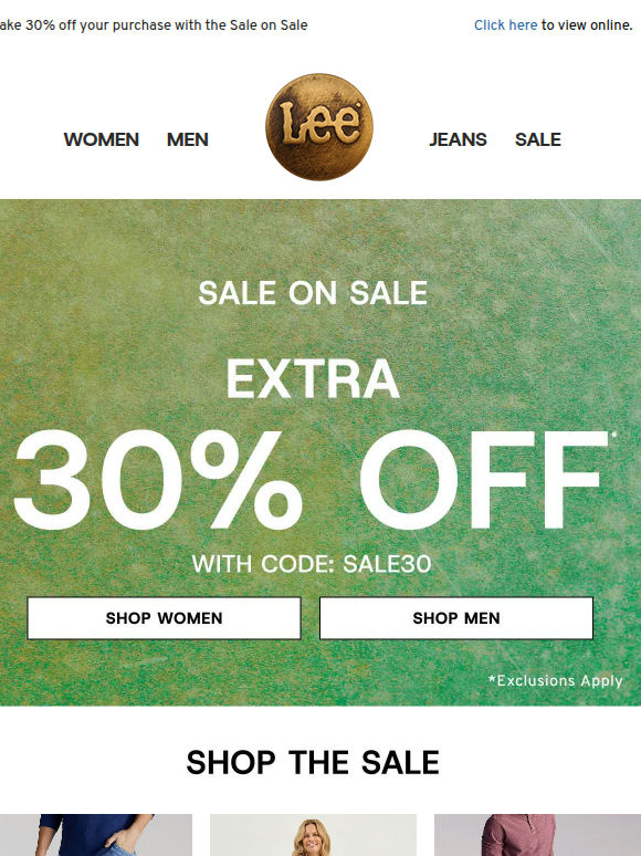 Sale on Sale: extra 30% off