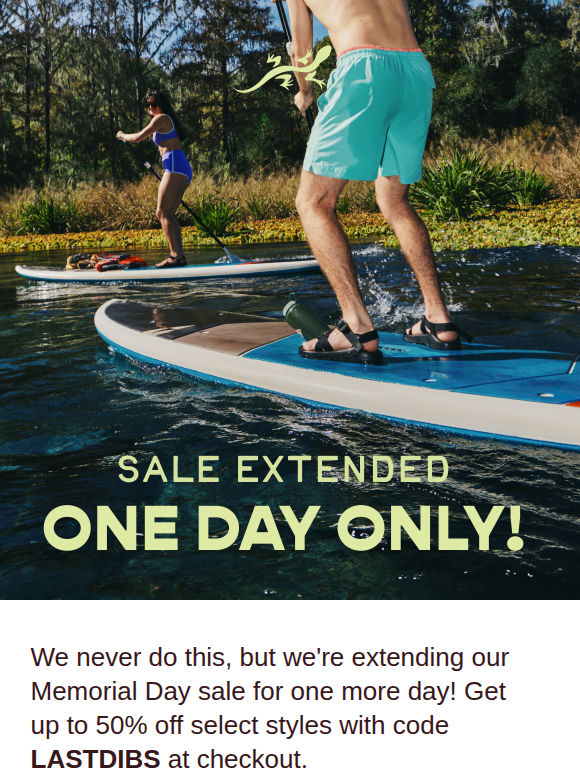 SALE EXTENDED: For one day only, get up to 50% off