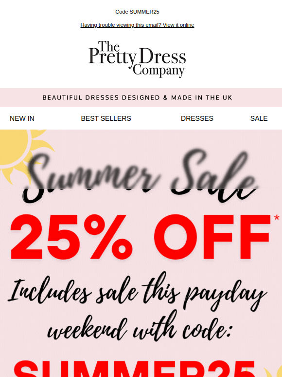 25% Off This Payday Weekend, including sale 🌞