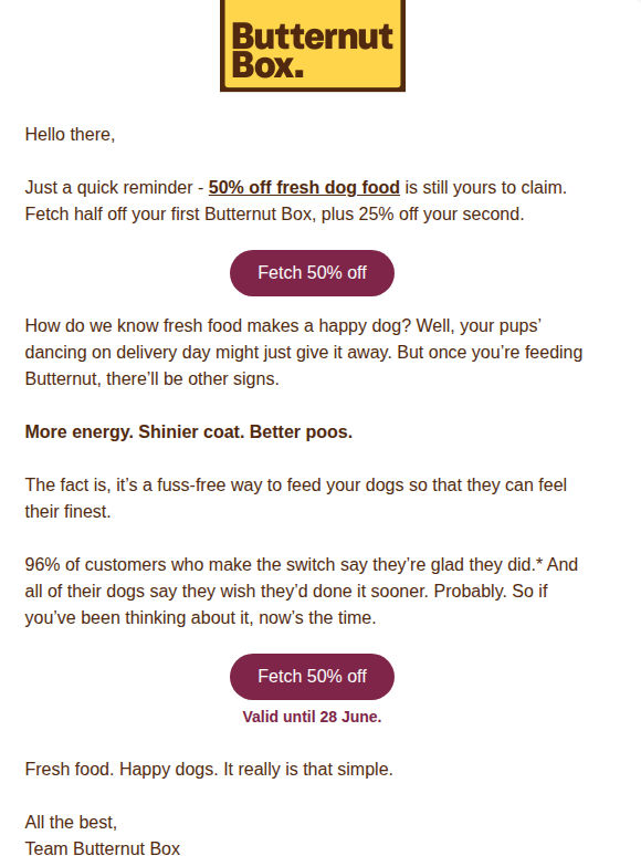 Fresh food. Happy pups.