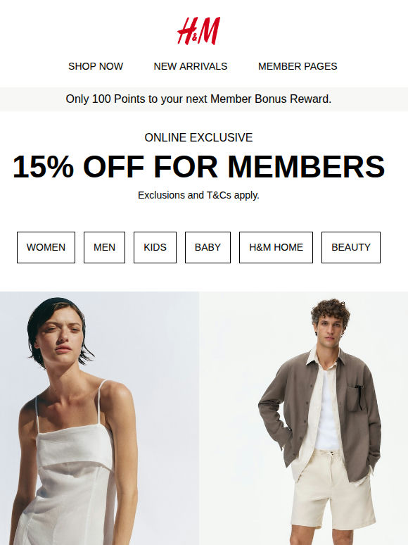 15% off online