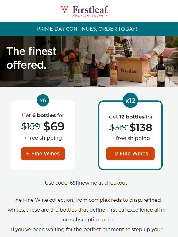 Prime Day exclusive: 6 fine wines for $69