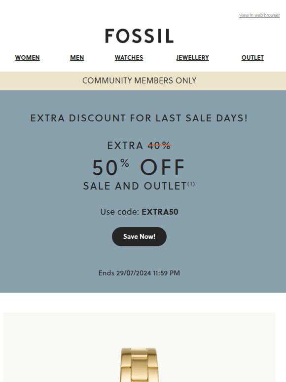 💥  50% Extra Discount For The Last Sale Days