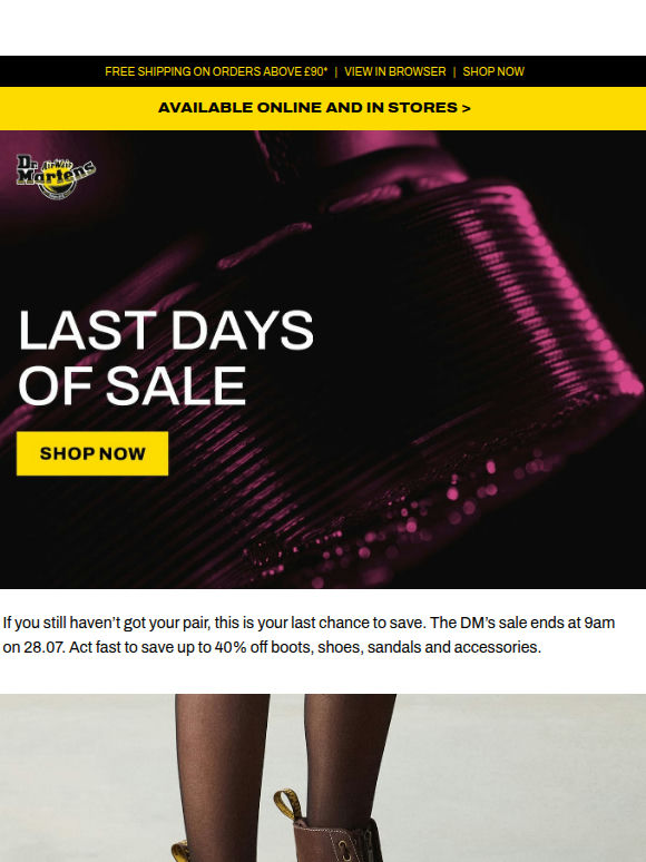 Last chance for up to 40% off