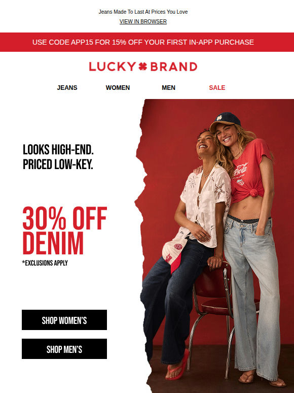 30% Off Denim Won’t Last!
