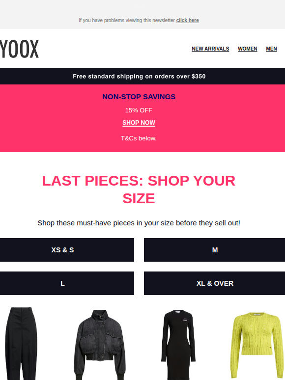 Last pieces: Shop your size
