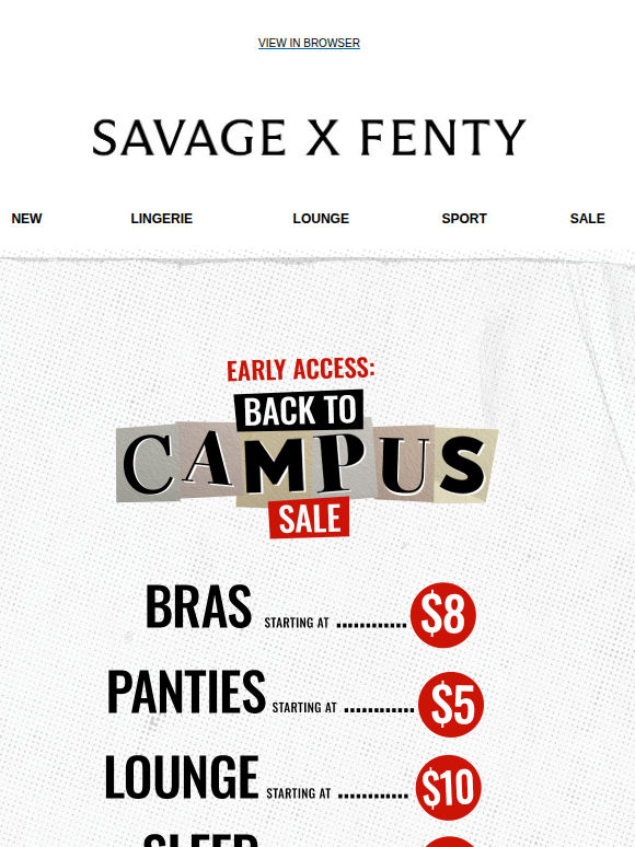 Back-to-Campus Starts at $5