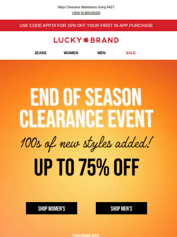 HURRY! Shop Up To 75% Off Clearance