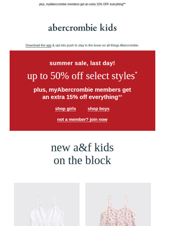 ends today: up to 50% OFF select styles*