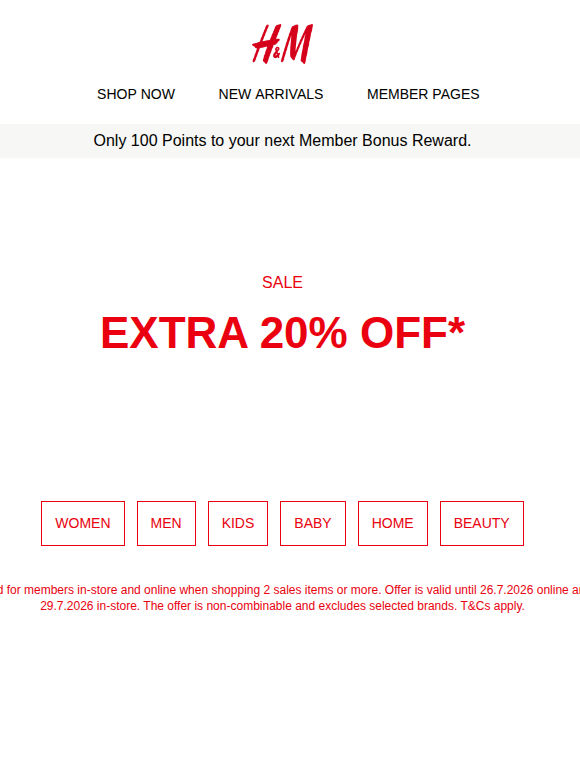 Sale | Extra 20% off