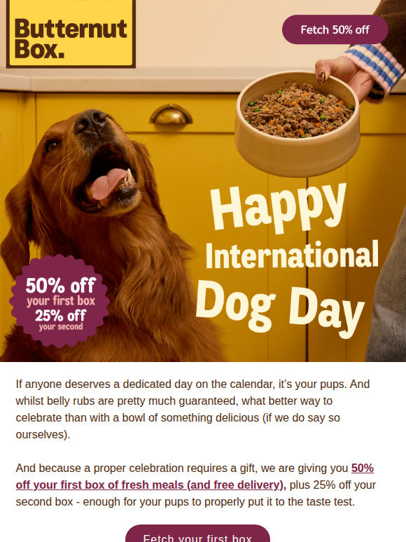 It's your pups' day. We've got a treat.