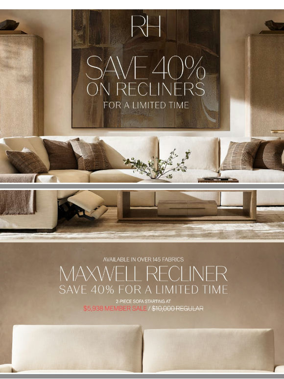 Save 40% on Select Recliners for a Limited Time