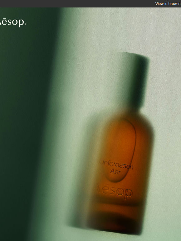 Coming soon: Unforeseen Aer Eau de Parfum