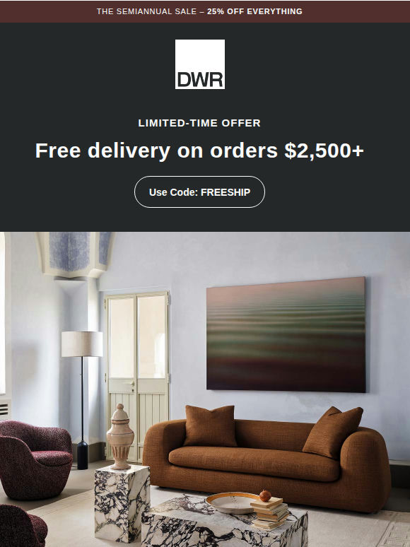 Don’t miss out: Free delivery + 25% off