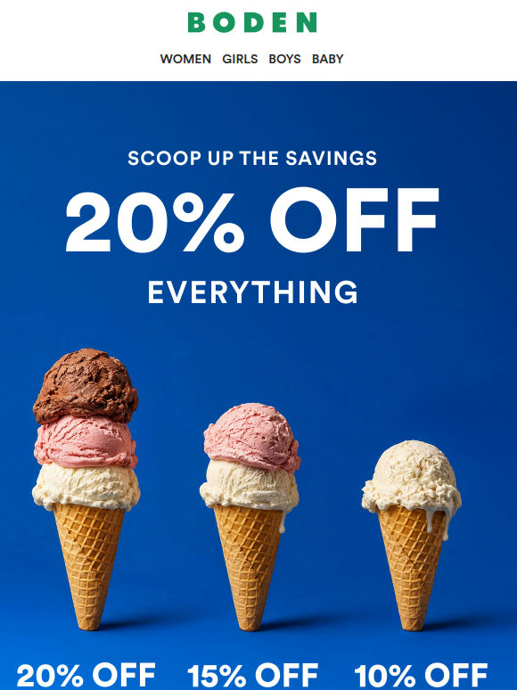 Did you see? 20% off EVERYTHING