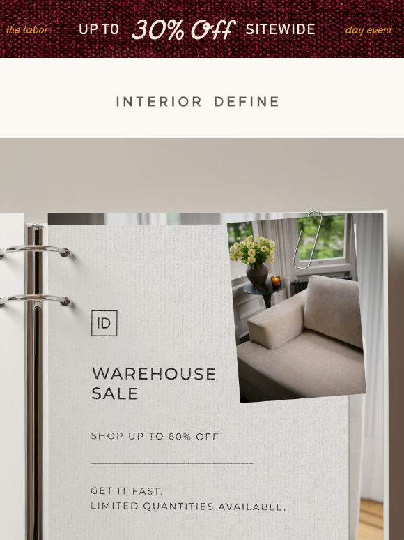 Warehouse Sale: Up to 60% Off