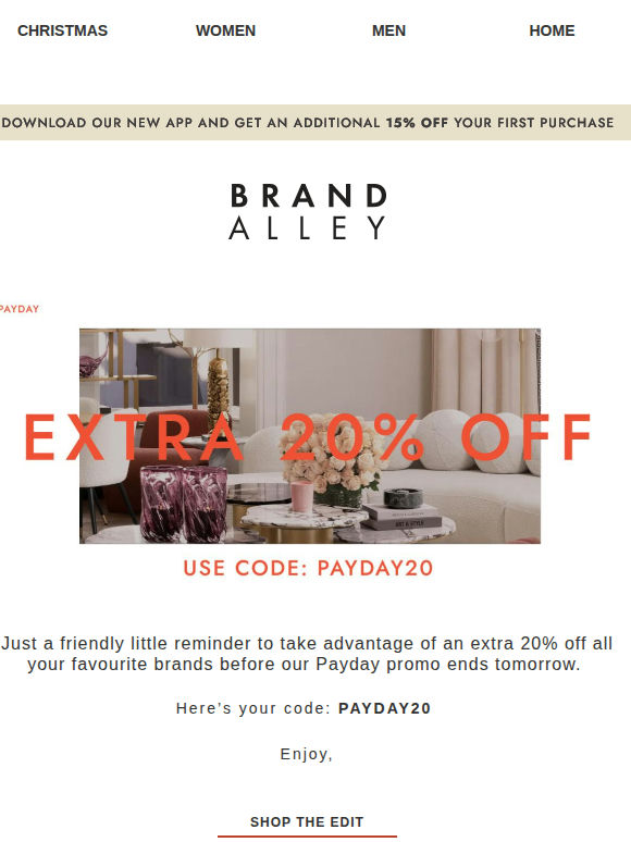 Extra 20% off inside… Eichholtz, Ray-Ban, Ted Baker, Gallery Living & more
