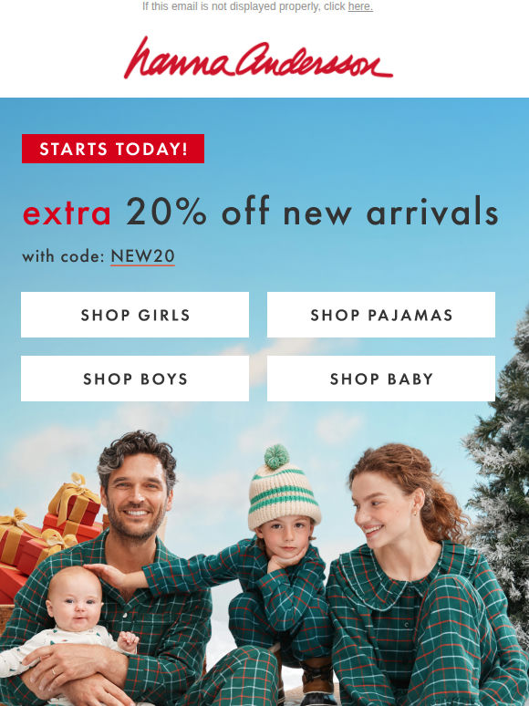 ❄️ STARTS NOW: EXTRA 20% Off New Arrivals