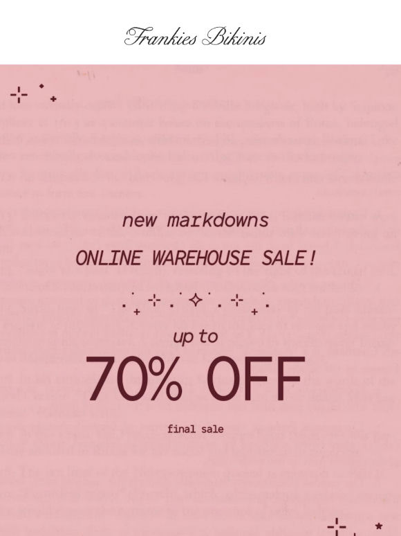 FURTHER MARKDOWNS ADDED