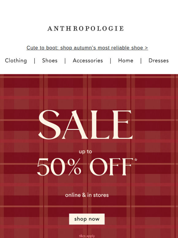 There's up to 50% Off Sale