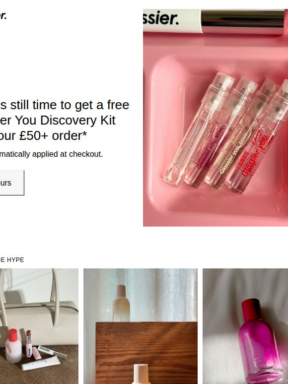 Still on! Get a free Glossier You Discovery Kit