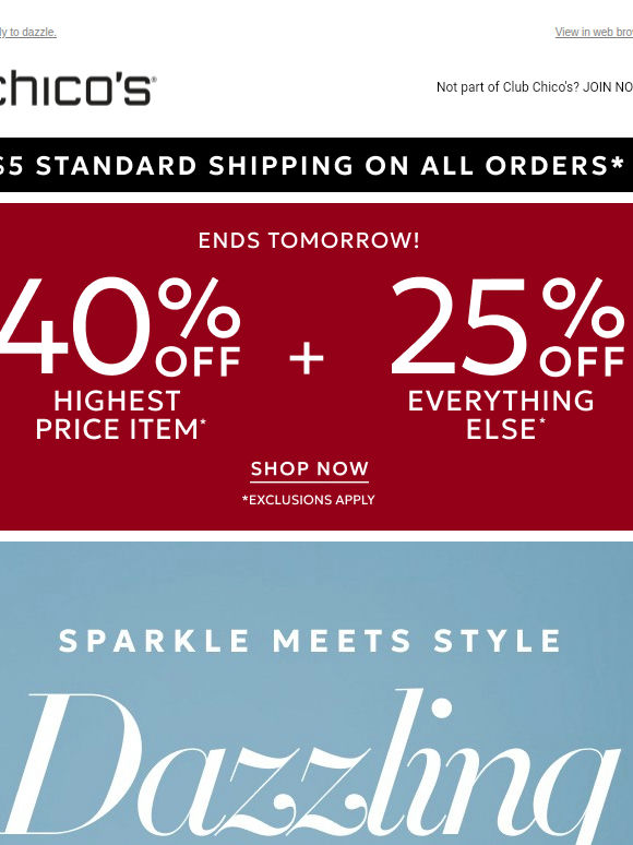 40% off | What's Coming: Glitter Meets Denim